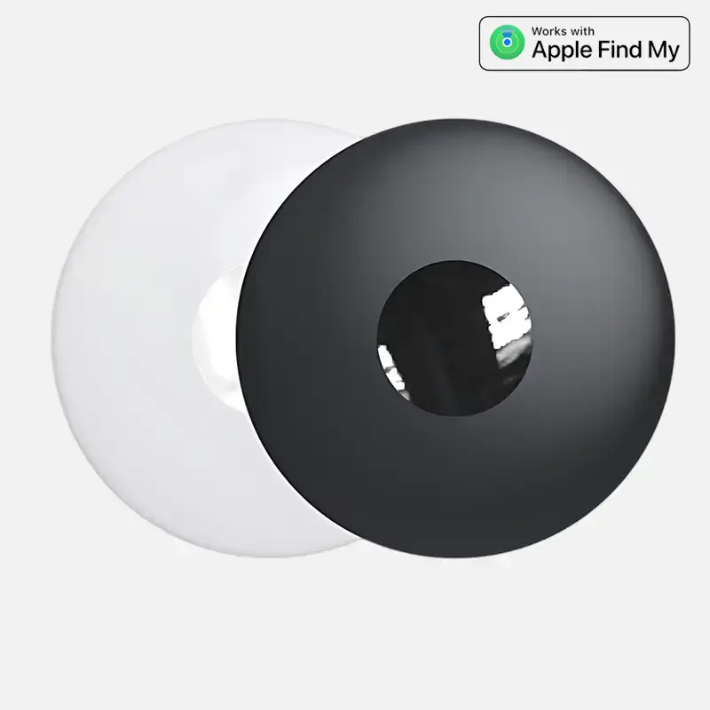 ifindx round anti lost tag size specification black white apple find my | Apple & Google Certified Smart Tags | iFindX